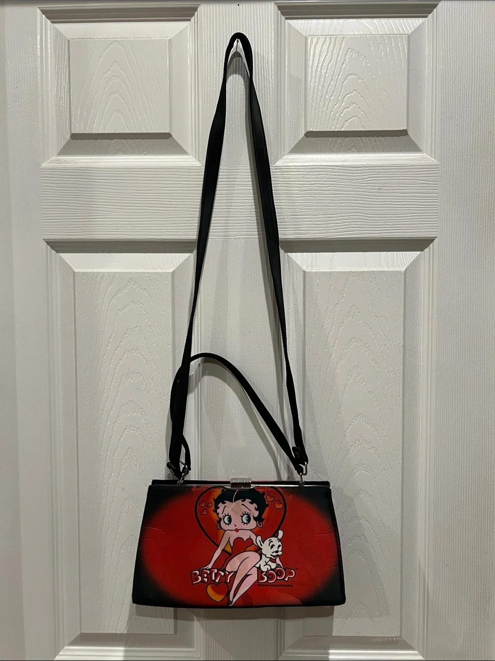 Betty Boop Red and Black Graphic Crossbody Bag